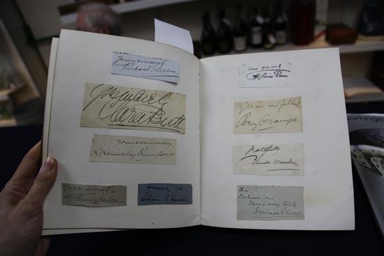 A 20th century autograph album, photo and a letter